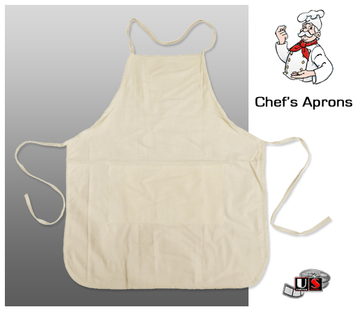 Chef's Popular 2-Pocket Bib Apron - Beige - Click Image to Close