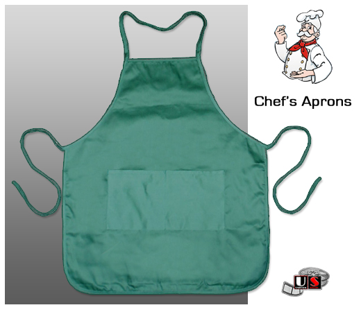 Chef's Popular 2-Pocket Bib Apron - Emerald - Click Image to Close