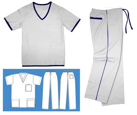 Contrast Trim Set - White & Royal - Click Image to Close