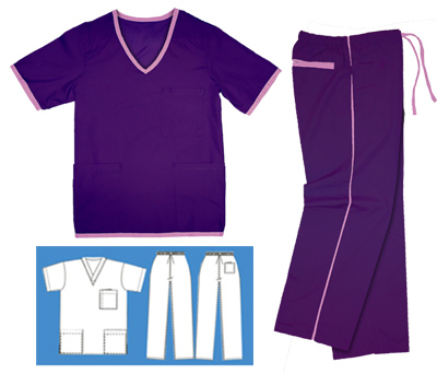 Contrast Trim Set - Purple & Lilac - Click Image to Close