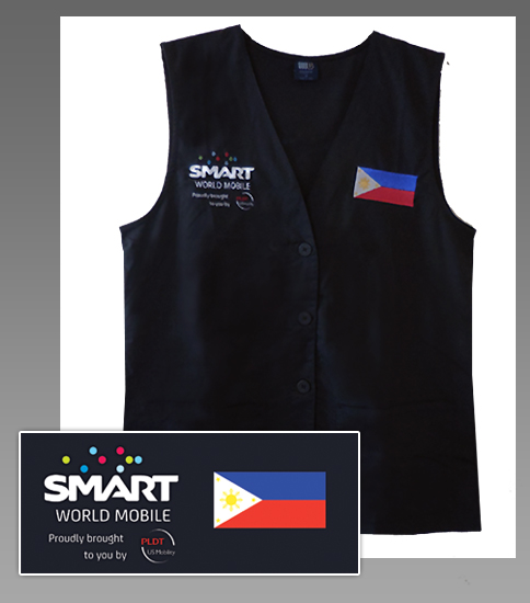 SMART WORLD MOBILE Embroidered Vest - Black - Click Image to Close