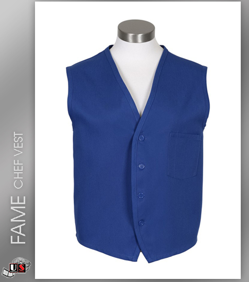 FAME Chef Unisex Vests Most Popular - Royal Blue - Click Image to Close