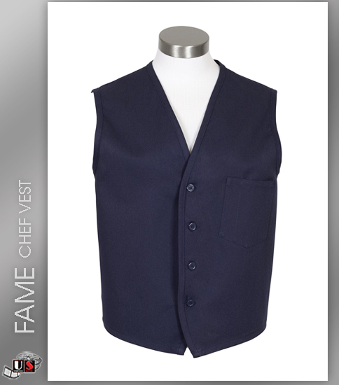 FAME Chef Unisex Vests Most Popular - Navy - Click Image to Close