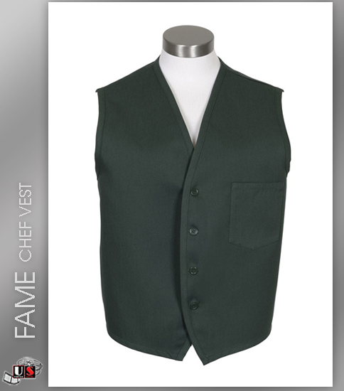 FAME Chef Unisex Vests Most Popular - Hunter Green - Click Image to Close