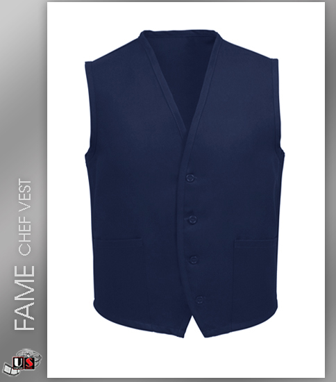 FAME Chef Unisex 2 Pocket Vest - Navy - Click Image to Close