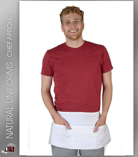 Natural Uniforms Commercial Waist Apron-Multi-Pockets-White - Click Image to Close