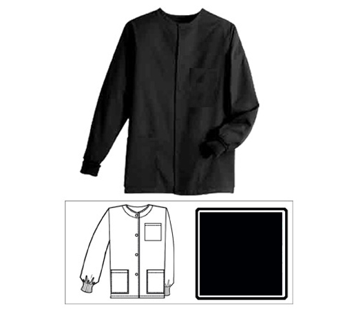 Black Solid Unisex Warm-Up Jacket - Click Image to Close