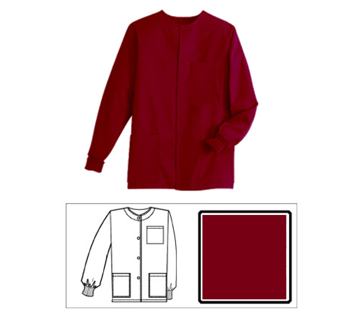 Burgundy Solid Unisex Warm-Up Jacket - Click Image to Close