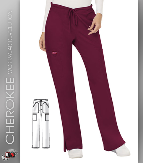 Cherokee WorkWear Revolution Women's Mid Rise Flare Leg Pant - Click Image to Close
