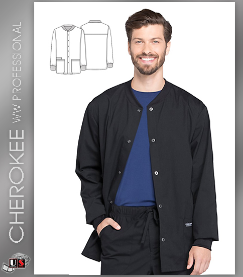 Cherokee Workwear Professionals Men's Warm-Up Jacket - Click Image to Close