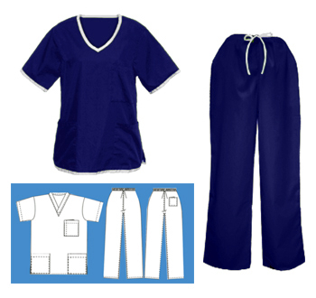 Contrast Trim Set - Royal & White - Click Image to Close