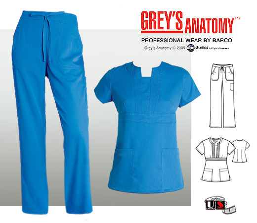 Grey's Anatomy Scrub Set Blue Topaz - Click Image to Close