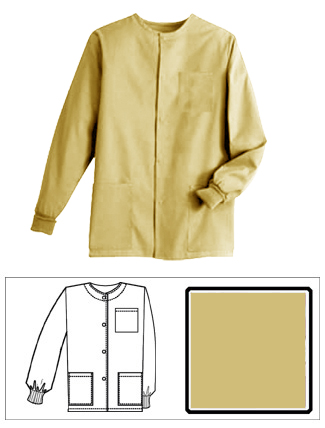Khaki Solid Unisex Warm-Up Jacket - Click Image to Close