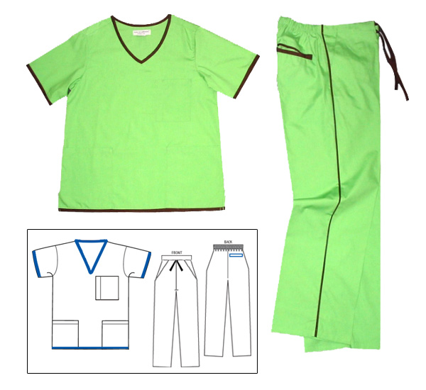 Contrast Trim Set - Lime Green/Chocolate - Click Image to Close