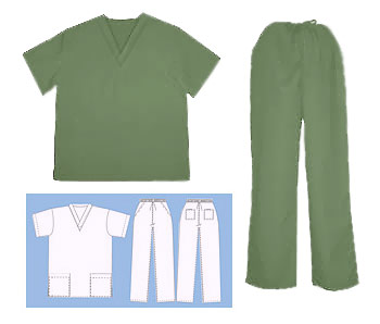 Cargo Pant & Scrub Top Set - Misty - Click Image to Close