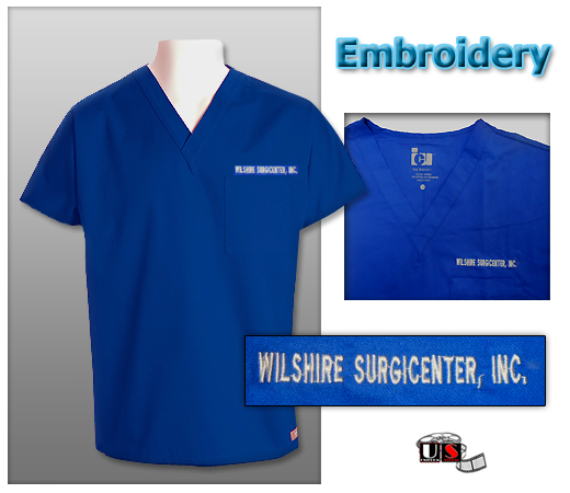Wilshire Surgicenter Inc Embroidered Scrub Top - Click Image to Close